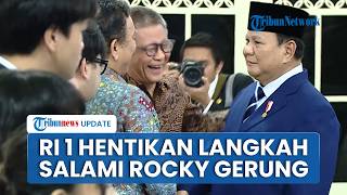 Momen Akrab Prabowo dan Gibran Salami Rocky Gerung, Presiden Hentikan Langkah Tertawa Bareng