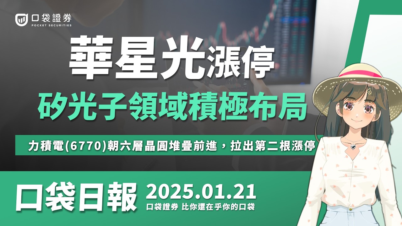 【口袋日報】台股封關日倒數,年後開盤行情會如何? 華星光(4979)直攻漲停,力積電(6770)威力延續,拉出第二根漲停! 2025.01.21