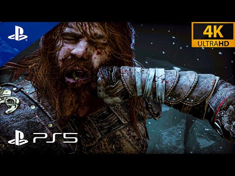 GOD OF WAR RAGNAROK Kratos Breaks One of Thor's Teeth With One Punch! (4K 60FPS HDR)