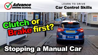 Clutch or Brake First When Stopping a Manual Car?