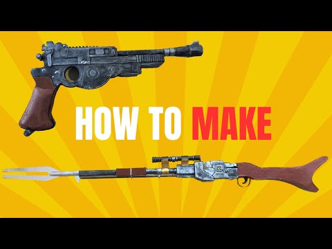 HOW TO MAKE  MANDALORIAN  amban RIFLE VS BLASTER  With Cardboard   #starwars  (FREE TEMPLATES)