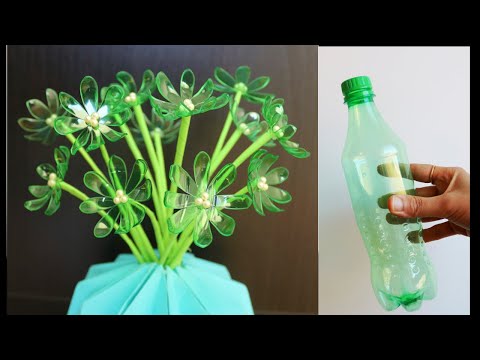 How To Make Very Easy and Beautiful Plastic Bottle Flower - Plastic Bottle Craft - Bottle Art