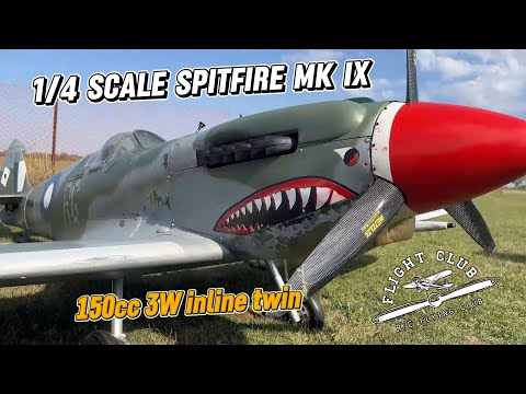 1/4 Scale Spitfire MK IX | 150cc 3w inline twin  #rcflying #spitfire #rcairplane #rcaircraft