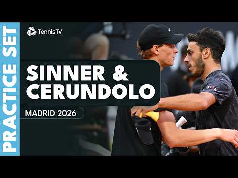 Jannik Sinner & Francisco Cerundolo Full Practice Set! | Madrid 2026