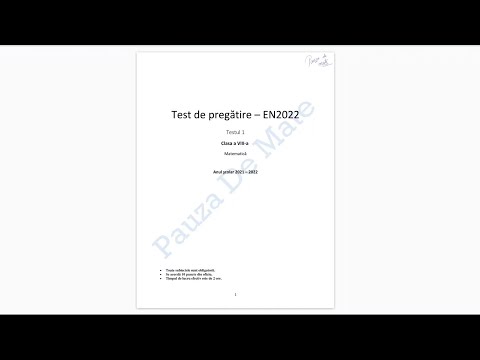 Testul 1 de pregatire pentru Evaluare Nationala 2022