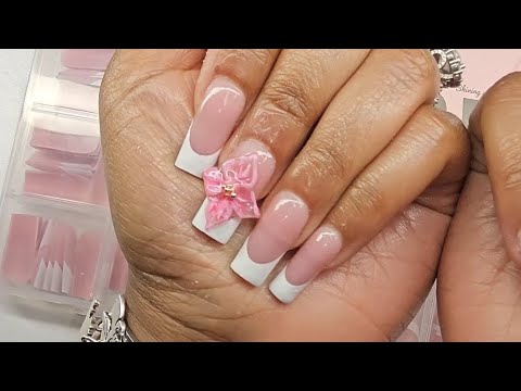 GEL X DUPE USING  NAILS FROM AMAZON | 3D GEL FLOWER FIRST ATTEMPT