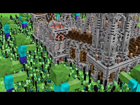 Glad Noob - Minecraft Battle: Best Castle Village vs Monsters Minecraft! ZOMBIE! CREEPER! ENDERMAN! GIANT!