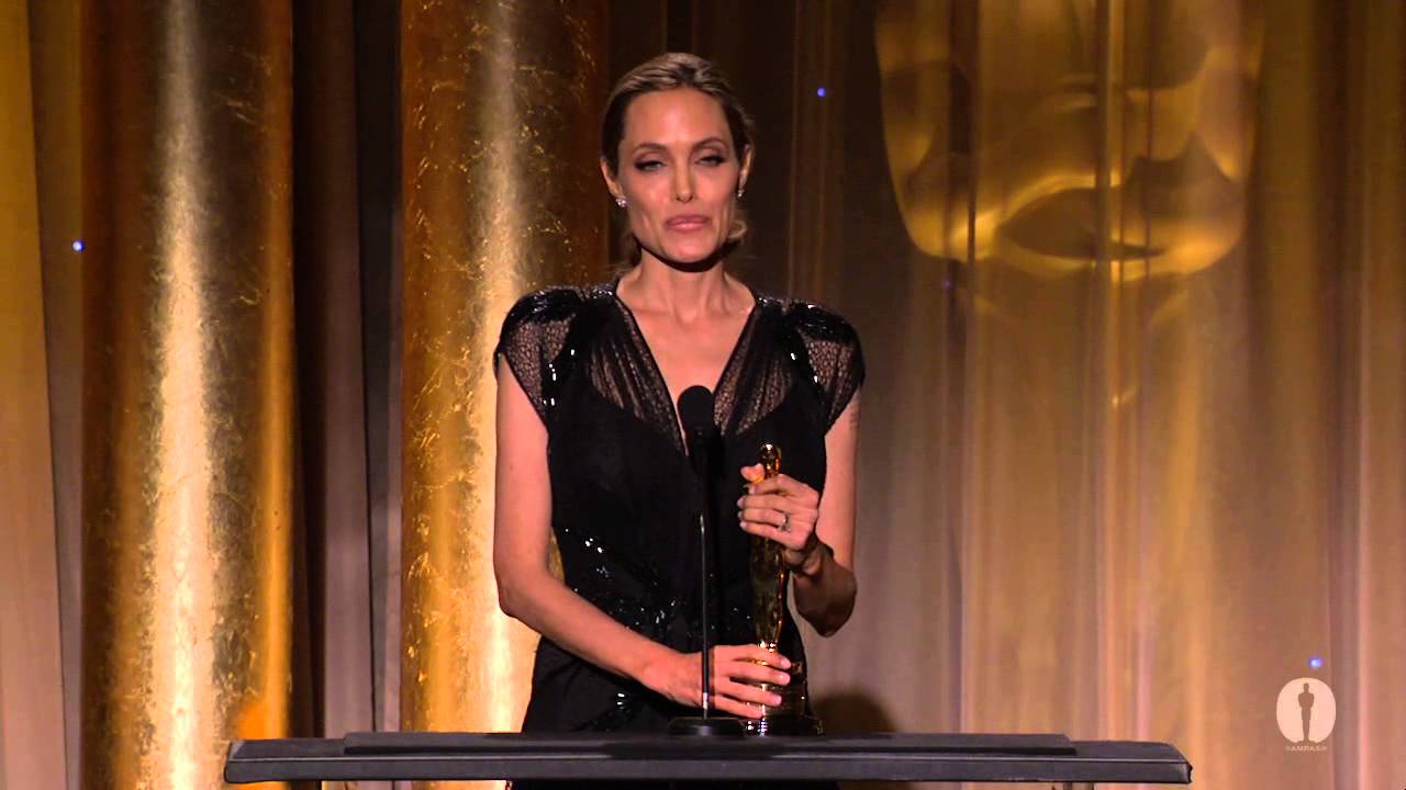 Angelina Jolie receives the Jean Hersholt Humanitarian Award at the 2013 Governors Awards