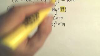 Finding the Center-Radius Form of a Circle by Completing the Square - Example 1