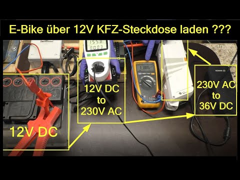 E-Bike mit Auto laden ✅ Pedelec mit KFZ laden | E-bike an 12V Steckdose laden | Sinuswechselrichter
