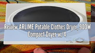 Review ARLIME Potable Clothes Dryer, 900W Compact Dryer w/4 Automatic Drying Mode, Stainless Steel D