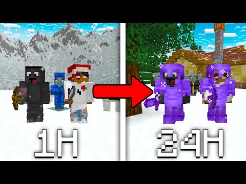 Surviving 24 hours in ANTARCTICA challenge in Minecraft! INSANE