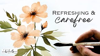 No Muss, No Fuss! 🤩 Painting Just for FUN! Simple, Easy, & Beautiful Watercolor Flower Tutorial