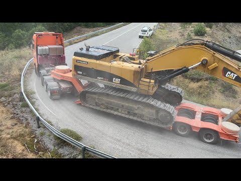 Transporting The Caterpillar 385C Excavator To The Next Site - Sotiriadis/Labrianidis - 4k