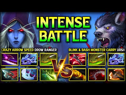 CRAZY ARROW SPEED CARRY DROW RANGER FACING AGAINST BLINK & BASH MONSTER CARRY URSA 7.40 DotA 2