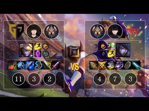 GEN Ruler Ezreal vs T1 Gumayusi Aphelios Bot - KR Patch 10.12