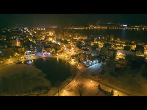 Mrągowo nocą | Jezioro Magistrackie