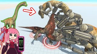 機械兵器をつけたブラキオサウルスが鬼畜すぎてティラノサウルスが体内崩壊ｗ | dinosaurs