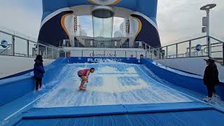 Stand Up Surfing 3 on the Flowrider on Ovation of the Seas cruise 05/2025