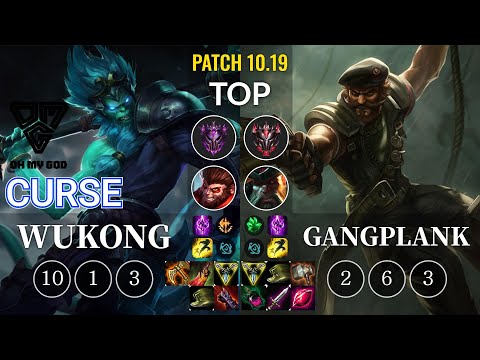 OMG Curse Wukong vs Gangplank Top - KR Patch 10.19