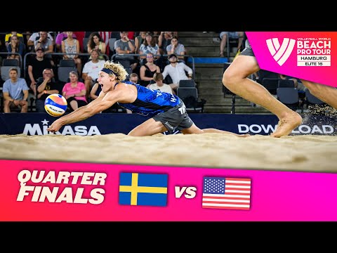 Åhman/Hellvig vs. Partain/Benesh - Quarter Finals Highlights Hamburg 2023 #BeachProTour