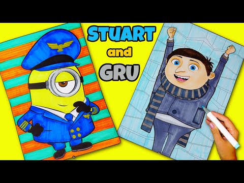 Minions The Rise Of Gru: Pilot Stuart and Gru Coloring
