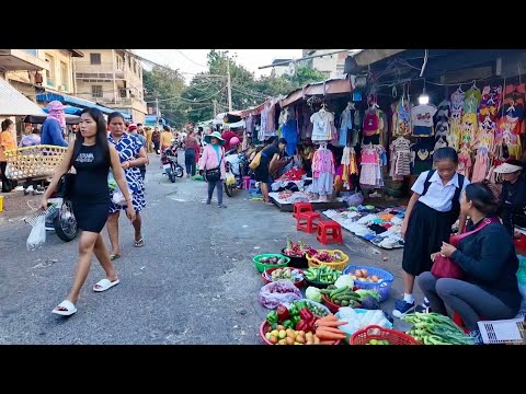 Cambodia Fresh Market Scene & More: Vendors, Vegetables In Phnom Penh City