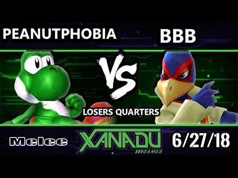 S@X 256 SSBM - BBB (Falco) Vs. Peanutphobia (Yoshi) - Smash Melee Losers Quarters