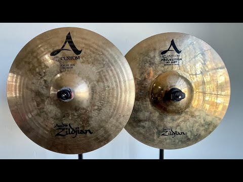 Zildjian 14” A Custom Hi Hats w/ Projection Hi Hat Bottom - 1040/1356g