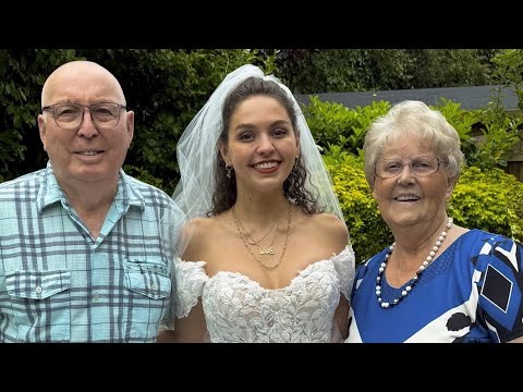 Bride makes 10,000 mile visit to grandparents who couldn’t attend her wedding | SWNS