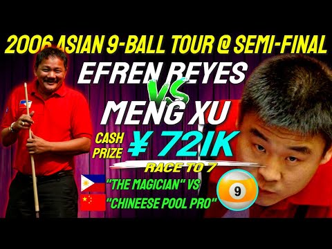 Efren Reyes vs Meng Xu at the 2006 Asian 9 Ball Tournament on Semi Final Match Cash Prize ¥721k