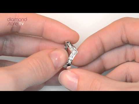 A3987 - 0.11CT Diamond Wishbone Ring In 9K White Gold