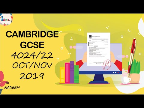 4024/22/O/N/19 | Worked Solutions | 2019 IGCSE Maths Paper (SYLLABUS D) #4024/22/OCT/NOV/2019 #4024