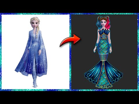 Frozen Elsa transformation dress up | Elsa glow up | Cartoon transformation art | Cartoon glow up