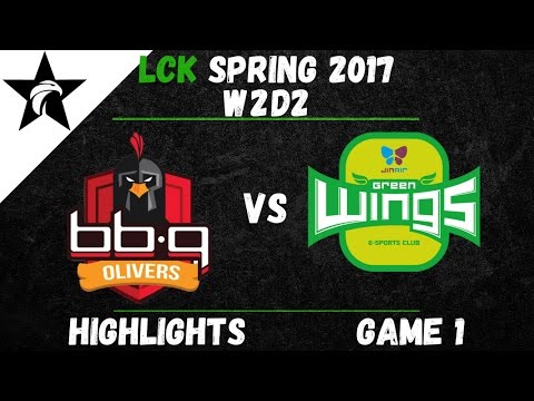 BBQ vs JAG Highlights Game 1 LCK Spring W2D2 2017 bbq OLIVERS vs Jin Air Green Wings