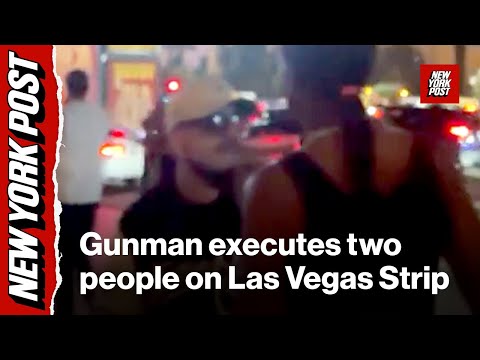 Wild moment gunman executes two people on Las Vegas strip in front of horrified tourists