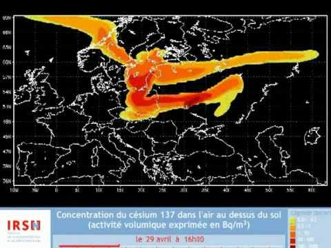 Chernobyl 25 years ago;  radioactive Cesium 137 cloud over Russia and Europe