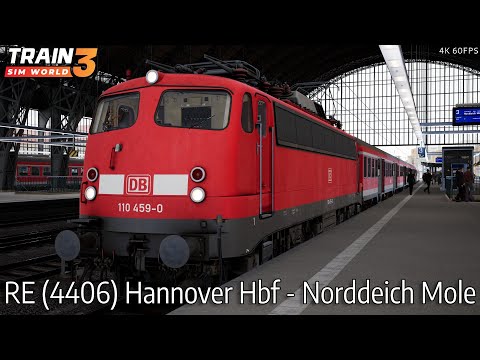RE (4406) Hannover Hbf - Norddeich Mole - Bahnstrecke Bremen - Oldenburg - BR 110.3 - TSW3