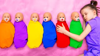 Download lagu Five children playing with baby dolls mp3
