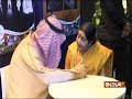 EAM Sushma Swaraj meets Saudi King Salman bin Abdulaziz, attends camel race