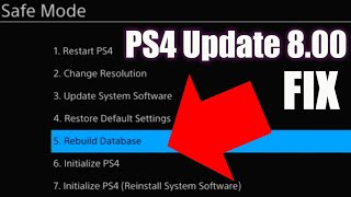 PS4 Update 8.00 FIX - Rebuild Database PS4