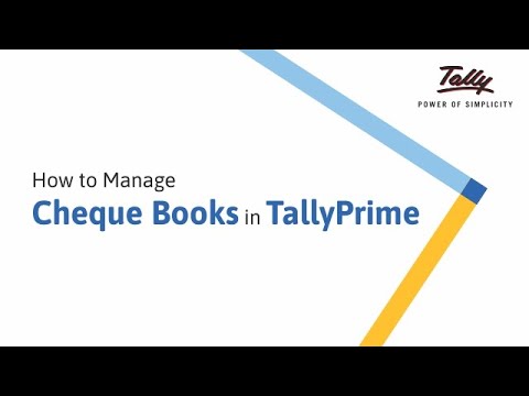 How to Manage Cheque Books in TallyPrime