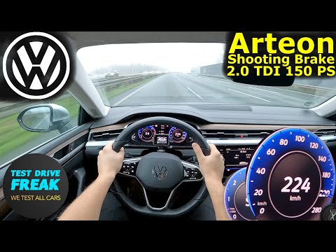2024 VW Arteon 2.0 TDI Shooting Brake 150 PS 🚀 Top Speed POV + Fuel Consumption Test