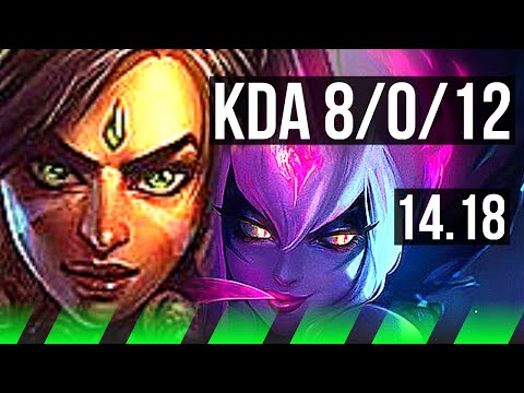 NIDALEE vs EVELYNN (JGL) | 8/0/12, Legendary, 800+ games | EUW Grandmaster | 14.18