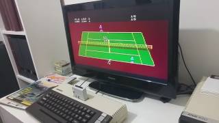 Playing 4 player Tennis Game with the MultiJoy interfaces on ATARI 800 XL