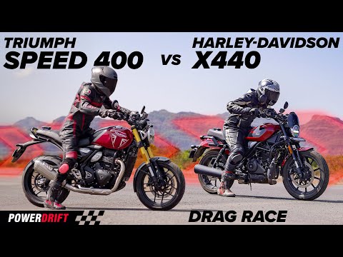 Battle Of The Roadsters - Triumph Speed 400 Vs Harley-Davidson X440 | Drag Race | PowerDrift