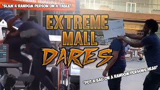 EXTREME MALL DARES IN PUBLIC!! We got BANNED from every mall! 100k Subscriber Special 🎉