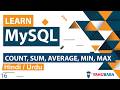 MySQL Count Sum Min Max Avg Tutorial In Hindi Urdu