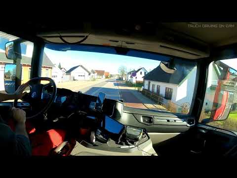 Cabin View Driving Scania P410 Car Carrier - Holbæk/Ringsted - TDOC 03-03-2022