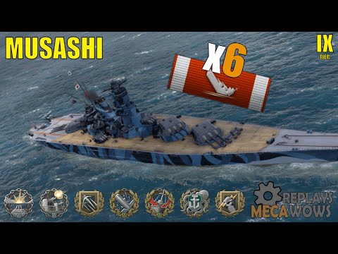Musashi 6 Kills & 210k Damage | World of Warships Gameplay